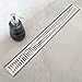 Neodrain 24-Inch Linear Shower Drain with Removable Wave Pattern Grate,Professional Brushed 304 Stainless Steel Rectangle Shower Floor Drain Manufacturer,with Leveling Feet,Hair Strainer