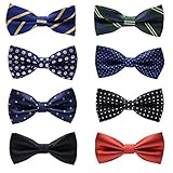 BASH 8 PACKS Elegant Adjustable Pre-tied bow ties for Men Boys in Different Colors (B)