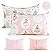 COSMOPLUS Kids Toddler Pillowcases-2 Pack Pillow Cover for Boys Girls Kids Bedding,Crown Princess/Pink Elephant