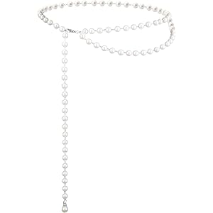 Matwsec Pearl Belt Pearl Body Chain Adjustable Pearls Waist Chain for Women | Fashion Layered Pearls Chains Belt for Dress Je
