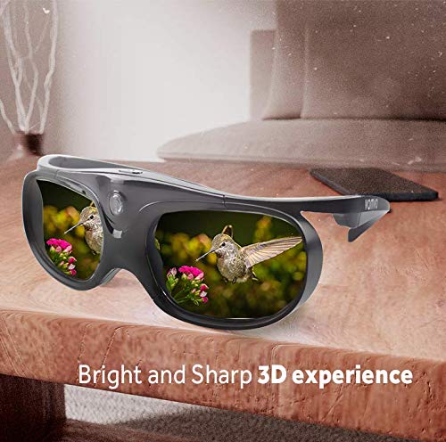 image for DLP LINK 144 Hz Ultra-Clear HD 3D Glasses,Vamvo Active Rechargeable 3D