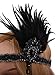 Vijiv Vintage Silver Beaded 20s Headpiece 1920s Gatsby Flapper Headband Feather