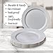 HEAVY DUTY PLASTIC PLATES SET | 10 Dinner Plates | 10 Salad Plates | 10 Dessert Plates | Elegant Plastic Dinnerware | Fine China Look | Upscale Wedding Dining (Vintage Collection - Grey)