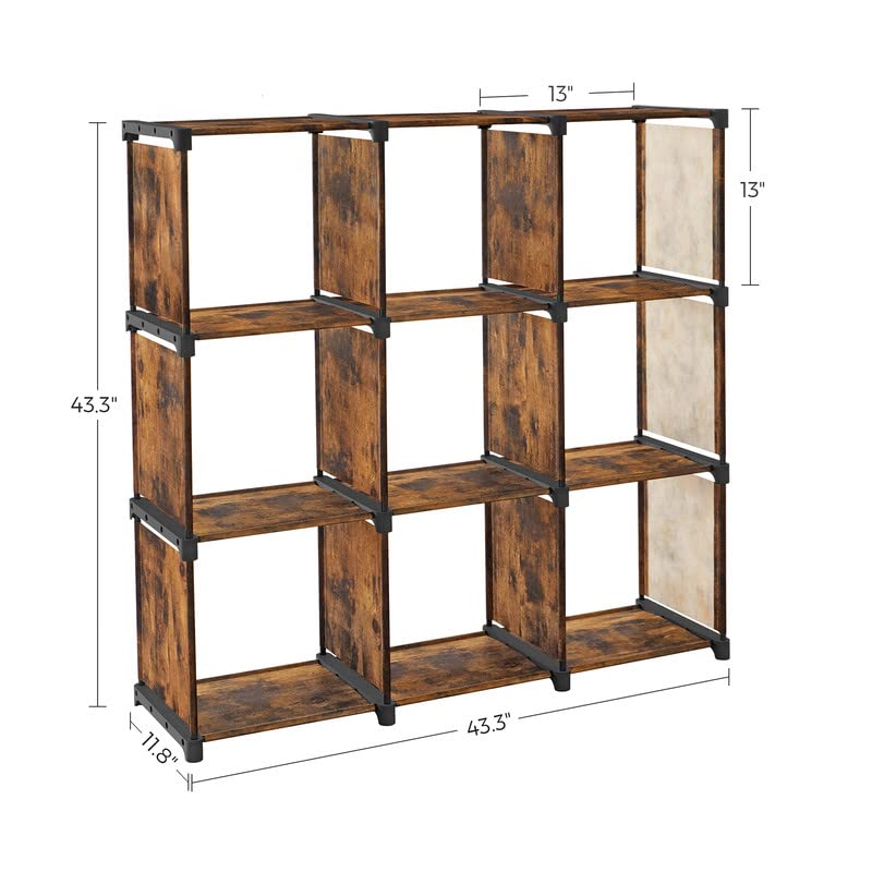 SONGMICS 9Cube DIY Storage Shelves, Open Bookshelf, Closet Organizer