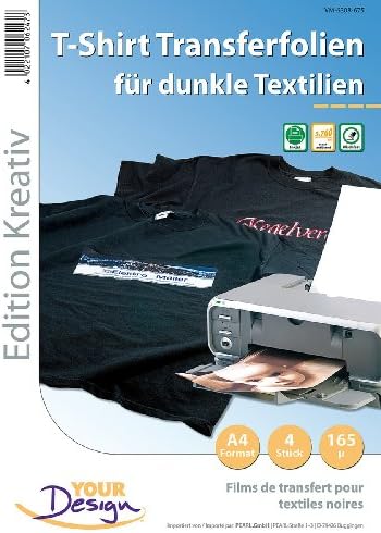 Your Design 4 Shirt Transferfolien for Bright-Coloured Textiles A4 Inkjet