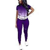 Nimsruc Two Piece Outfits for Women Short Sleeve Sweatsuit Casual Tracksuit