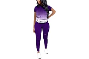Nimsruc Two Piece Outfits for Women Short Sleeve Sweatsuit Casual Tracksuit