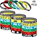 60 Pieces Video Game Bracelets Rubber Bracelets Game Party Wristbands Supplies Colored Silicone Bracelets for Gamer Birthday Party Favors (60 Pieces, 6 Style)