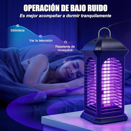 Mata Mosquitos Electrico de Doble Uso para Interiores y Exteriores, Mata Moscas de 11W Enchufable, Trampa para Mosquitos de Exterior, Adecuado para el Hogar, el Jardín, el Patio Trasero y para Acampar