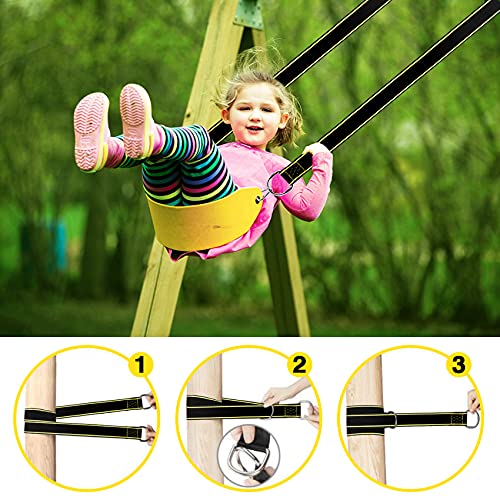 Schaukel Befestigung Hält 1000 kg Max, 1 Paar Hängematte Befestigung Hängematte Seil aus Reißfestem Polyester… – Bild 4