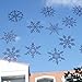 Pawliss Snowflake Window Glitter Christmas Decorations Ornaments 12 Sheets 108 Pieces