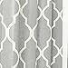 jinchan Curtains Grey Linen Living Room Drapes Light Filtering Moroccan Tile Print Drapes Bedroom Curtain Flax Textured Geometry Lattice Grommet for Dining Room 108 Inch Length 2 Panels