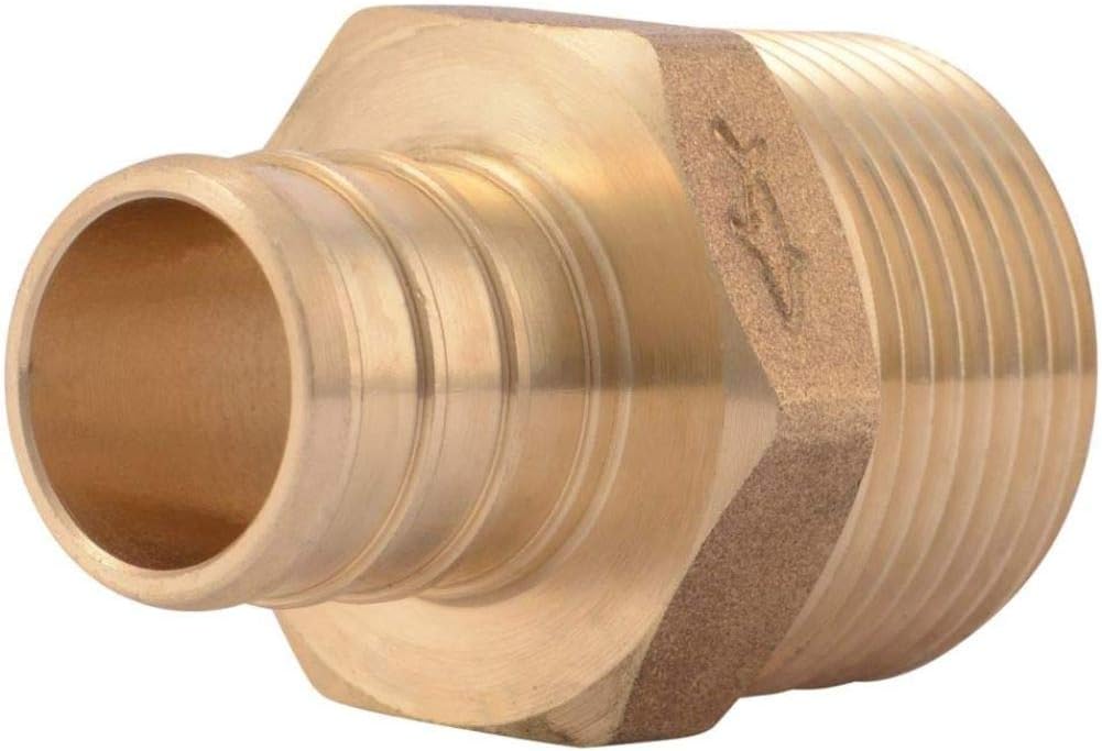 SharkBite UC134LFA10 3/4" Male PEX Barb Fitting (10-Pack), Brass