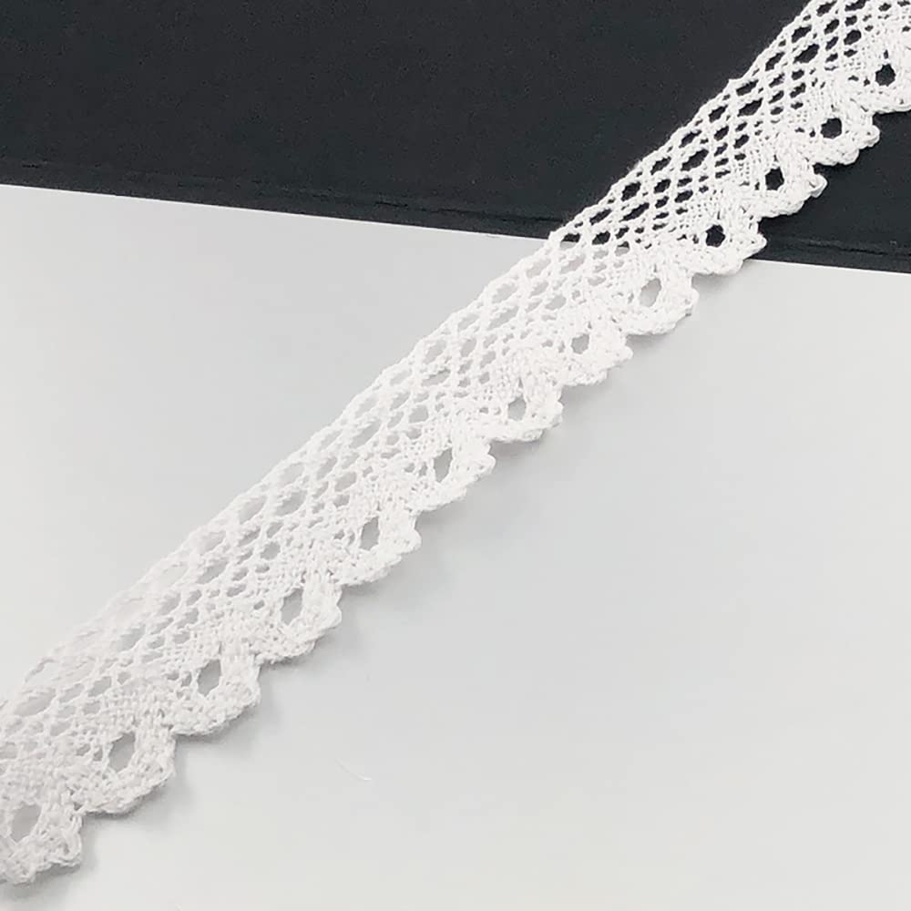 5 yards × 3 cm Lace Ribbon, Vintage Lace Trim, Cotton Decorative Ribbon, Lace Fabric, Lace Trim, Gift Ribbon, for Sewing, DIY, Crafts, Christmas Decoration, Wedding Decoration, White