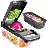 Fatiador Cortador Ralador De Legumes Frutas Verduras Kit Completo 16 Peças Pot Acvrílico Laminas Aço Inox Para Saladas Acessó