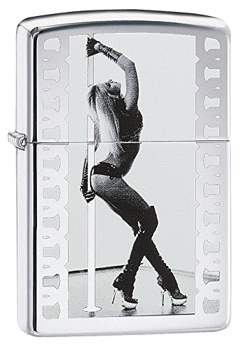 Zippo Pole Dancer Pocket Lighter, High Polish Chrome