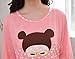 MyFav Junior Cute Girl Pajama Striped Polka Dots Loungewear Pink Pullover Gown