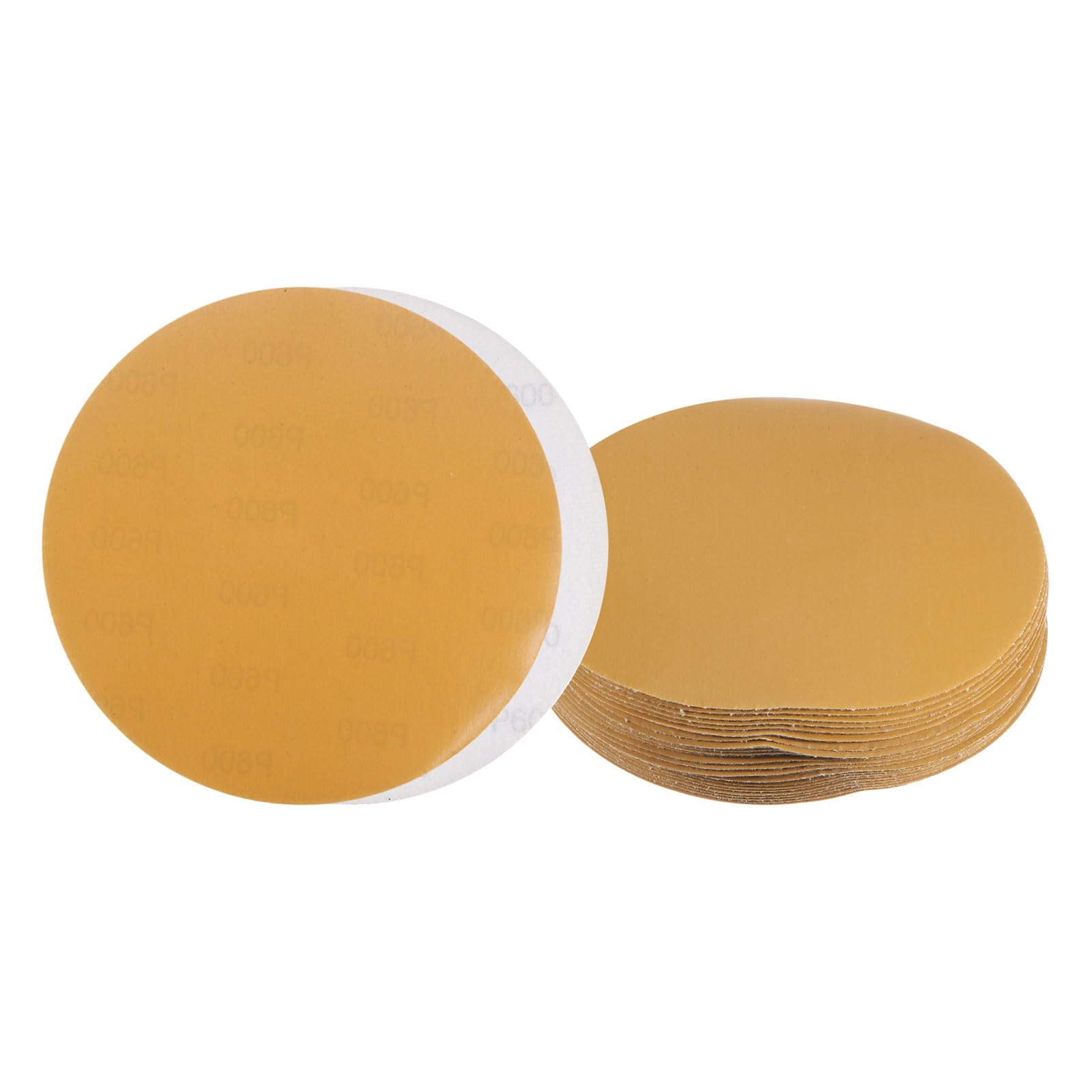 Kozelo 25pcs No Hole Sanding Discs- [ 8 Inch 600 Grit ] Round Hook and Loop Grip Sanding Pads Sheet Sandpaper for Automotive Woodworking Metal Polishing Use| Gold, Aluminum Oxide