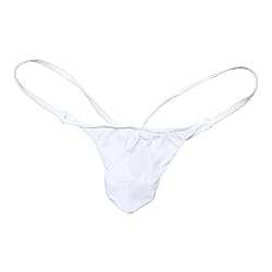 Maiclaice Men's Ice Silk Solid Thong G String Tiny
