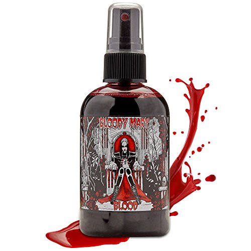 Fake Blood Makeup Spray - For Theater and Costume or Halloween Zombie, Vampire and Monster Dress Up - By Bloody Mary (Large - 4 oz)