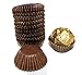 Glassine Chocolate Paper Candy Cups No.4-1''x3/4'' - Brown with Gold Stripes - 200pcs