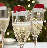 King&Pig 12 PCS/set Christmas glass sign flag Christmas hat toothpick flag food sign Christmas cake sign flag Party Decorations (12)