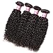 Dinoce Compatible with Longqi Beauty 10A Peruvian Curly Hair 3 Bundles, Remy Human Virgin Jerry Curly Hair Weave 3pcs Set 300g Natural Color (14 16 18 Inches)