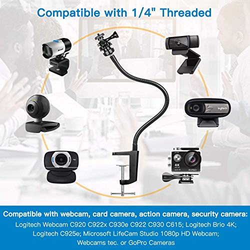 Pipishell-15-inch-Webcam-Stand-Enhanced-Flexible-Gooseneck-Webcam-Arm-with-Jaws-Clamp-Clip-Desk-Mount-Holder-for-Logitech-Webcam-C930eC920C930-C922-C922x-Brio-4K-C925eC615-GoPro-Hero-8765