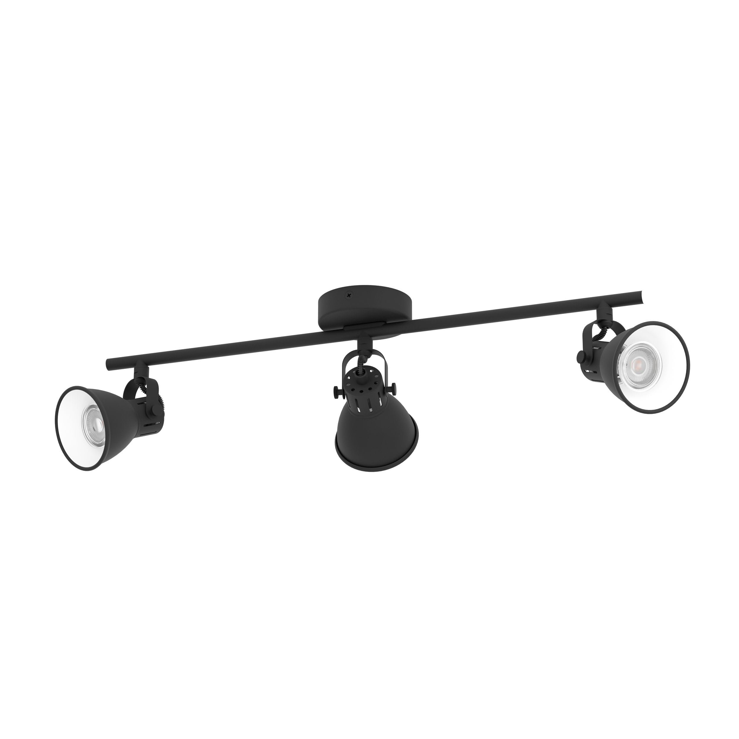 EGLO Seras 1 Ceiling Light 3-Bulb Industrial Modern Classic Steel Ceiling Spotlight Living Room Lamp in Black Kitchen Lamp Spotlights with GU10 Socket