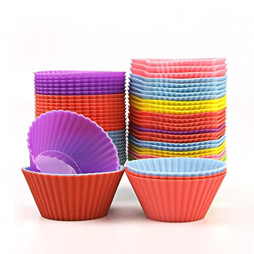 Hisight Muffin Moulds Reusable Nonstick Silicone Cupcake Liners 24 Pcs Heat Resisant Baking Cups For Baking Gelatin, Snack, Frozen Treats, Ice Cream,Hand soap soap model,Jelly pudding(Colorful)
