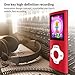 MYMAHDI - Digital, Compact and Portable MP3 / MP4 Player (Max Support 64 GB Micro SD Card) with Photo Viewer, E-Book Reader and Voice Recorder and FM Radio Video Movie in Red