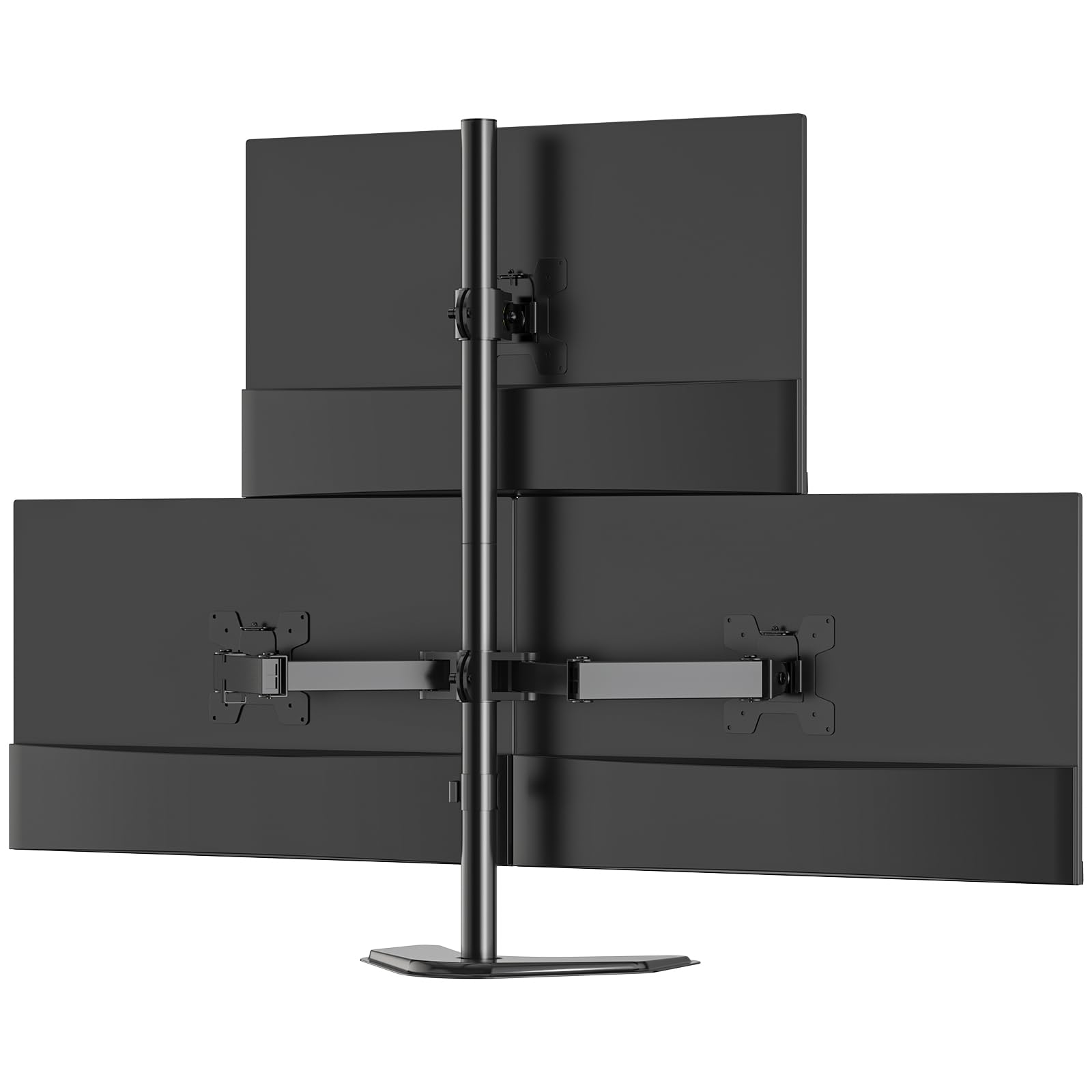 Photo 1 of WALI Triple Monitor Stand, Free Standing Three Monitor Desk Mount Fully Adjustable, Fits 3 Screens up to 27 inch, 22 lbs Weight Capacity per Arm (MF003S), Black