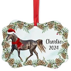Black Missouri Fox Trotter Horse Christmas Ornament