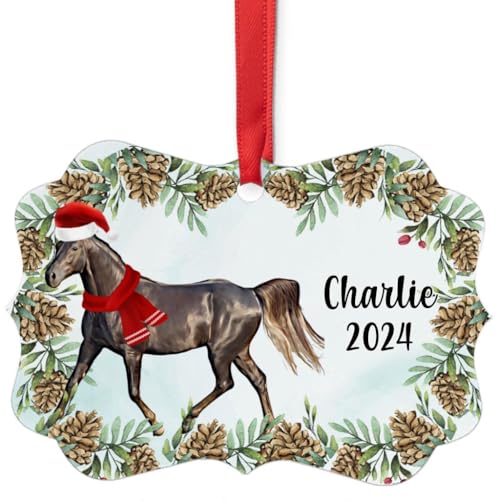 Black Missouri Fox Trotter Horse Christmas Ornament