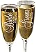Bride and Groom Personalized Set of 2 Champagne Flutes, Celebration Glasses for Newlyweds, Custom Engraved His Her Champagne Glass Wedding Gift