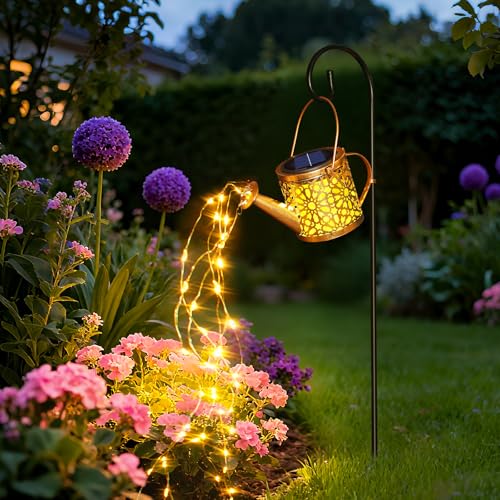 1 Pack Solar Watering Can Lantern, Hanging Light Outdoor Waterproof, Hanging Lantern