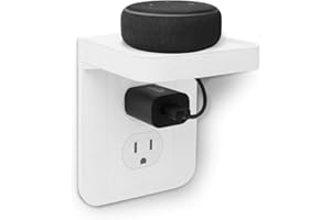 ALLICAVER Outlet Shelf, Wall Holder for Kitchen Organization Space Saving Solution for Google Home, Homepod Mini, Smart Speakers, Cellphones, Electric Toothbrush and More (White Standard)