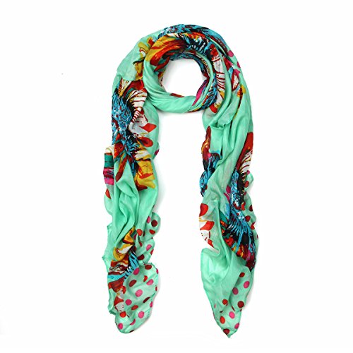 Premium Sunflower Print Fashion Scarf Wrap, Mint