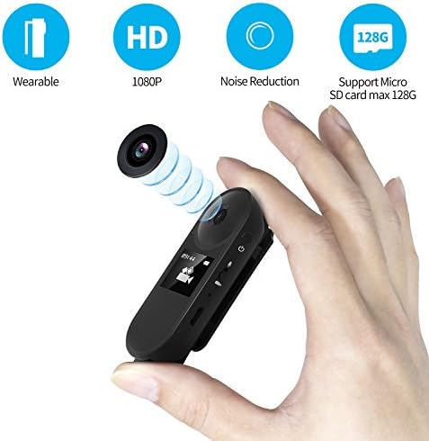 IDV Mini Camera, Hidden Spy Camera with Viewing Screen,Digital Voice Recorder for Lectures, Sports DV,Body Cam, Portable Clip Camera with full HD 1080P, Indoor/Outdoor