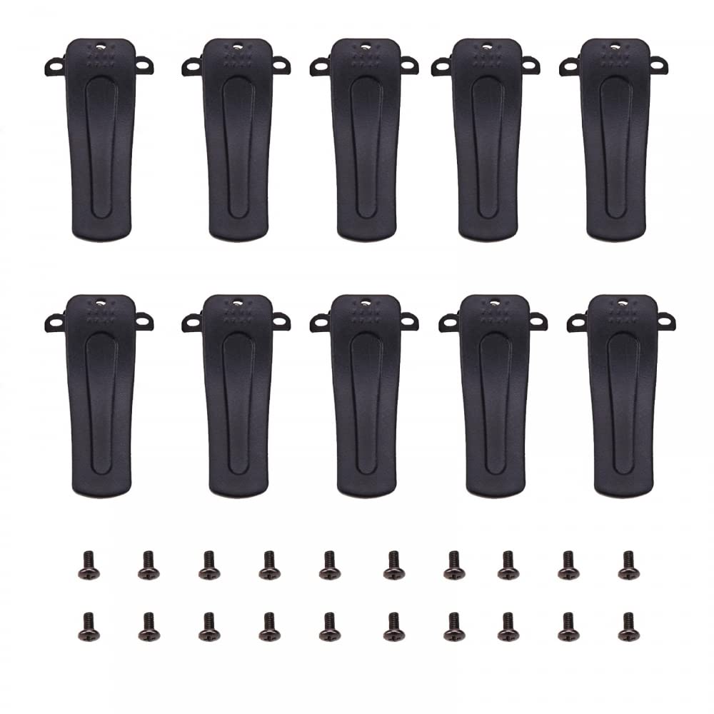 10PCS Radio Belt Clip Clamp, PVC Waist Belt Clip Walkie-Talkie Belt Clip W/20 Screw for Two Way Radio