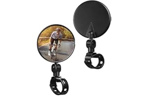 2pcs Bike Mirror, Universal Bicycle Rearview Mirrors,Adjustable 360 Degree Rotatable Convex Mirror for Mountain Road Bikes fo
