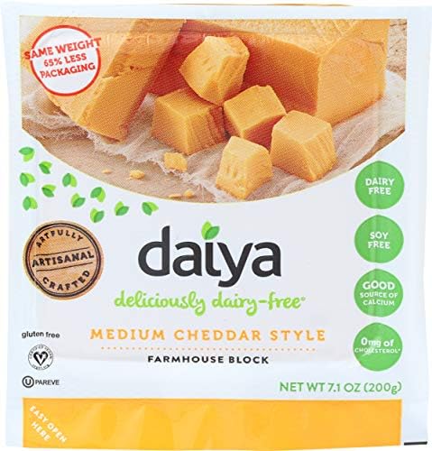 Daiya, Dairy Free Medium Cheddar Style Vegan Cheese Block, 7.1 Ounce