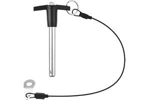 VXCICC T Handle Quick Release Pin 0.39 Inch Diameter,304 Stainless Steel Ball Locking Pin with Push Button Lanyard Usable Length 2.36"(10mm x 60mm)