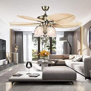 Luxurefan 52 Modern Palm Ceiling Fan Light 3 Speed With Remote