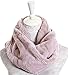 Plush Infinity Scarves For Women Girls Fleece Neck Warmers Circle Loop Scarf Beige