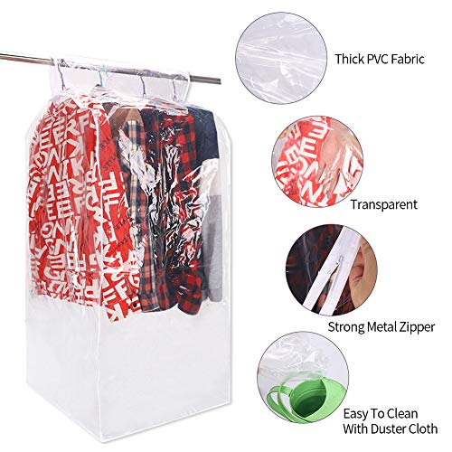 Large Transparent Zippered Garment Wardrobe, Garment Rack Covers
