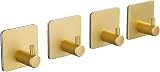 SZWLJ Self Adhesive Hooks 4 Pack Gold Door Wall Kitchen Bathroom view 8