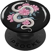 Gothic Snake with Flowers - Perfect for Emo &amp; Goth Aesthetic PopSockets Adhesive PopGrip