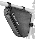 Aduro Sport Bicycle Bike Storage Bag Triangle Saddle Frame Pouch for Cycling (Grey)