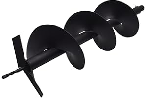 TINVHY 8-in Earth Auger Drill Bit, Garden Plant Flower Auger Rapid Planter Compatible Gas Powered Post Fence Hole Digger with 3/4 Shaft